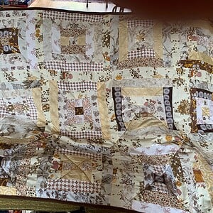 Patchwork kleed van vintage stoffen en kinderddeken