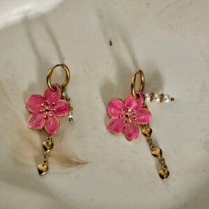 Pretty in pink oorbellen stainless steel