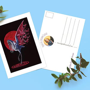 Red origami bird ansicht kaart A6