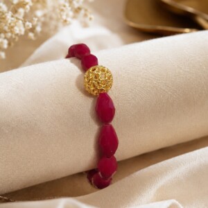 Rode Glaskralen Armband