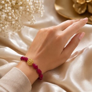 Rode Glaskralen Armband