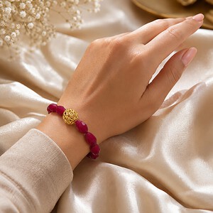 Rode Glaskralen Armband en Oorbellen