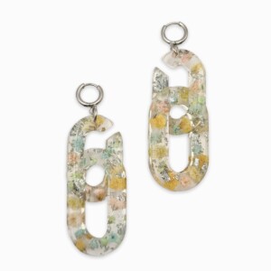 Schakelvormige Oorbellen met Pastelkleurige Bloemen (Eternal Spring)