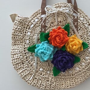 Schoudertas Love All Roses, Made By Anne. Nieuw!