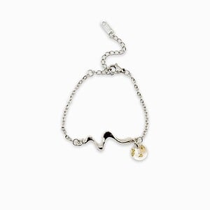 Sierlijke Armband met Ronde Hanger Gevuld met Echt Gipskruid (The Classics)