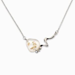 Sierlijke Ketting met Steen Gevuld met Echt Gipskruid (The Classics)