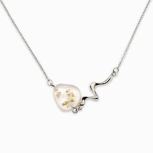 Sierlijke Ketting met Steen Gevuld met Echt Gipskruid (The Classics)