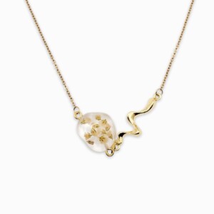 Sierlijke Ketting met Steen Gevuld met Echt Gipskruid (The Classics)