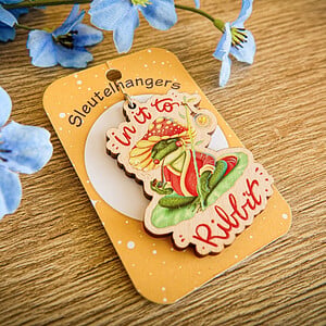 Sleutelhanger in it to ribbit kikker met paddestoel