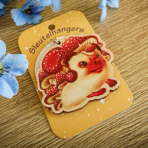 Sleutelhanger paddestoelen egel