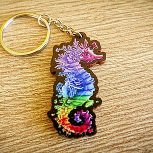 Sleutelhanger Regenboog zeepaard