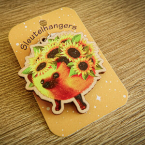 Sleutelhanger zonnebloem egel