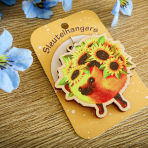 Sleutelhanger zonnebloem egel