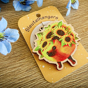 Sleutelhanger zonnebloem egel
