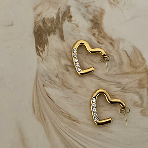 Sparkling Heart oorbellen stainless steel