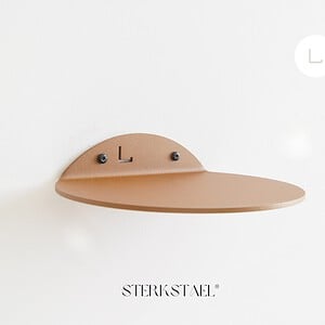 STERKSTAEL Saga wandplank Cortenstaal - stalen wandplank - kleur Cortenstaal Brons - poedercoating - staal - wandrek - wandplankje - inclusief bevestigingsmateriaal – draagkracht van 10 kg – 1 stuk