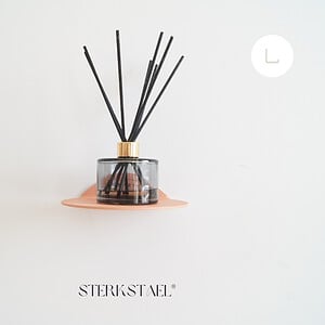STERKSTAEL Saga wandplank Dusty Rose - stalen wandplank - kleur Oud Roze - poedercoating - staal - wandrek - wandplankje - inclusief bevestigingsmateriaal – draagkracht van 10 kg – 1 stuk