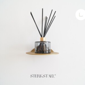 STERKSTAEL Saga wandplank Goud - stalen wandplank - kleur goud - poedercoating - staal - wandrek - wandplankje - inclusief bevestigingsmateriaal – draagkracht van 10 kg – 1 stuk