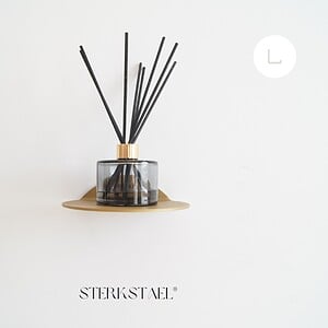 STERKSTAEL Saga wandplank Goud - stalen wandplank - kleur goud - poedercoating - staal - wandrek - wandplankje - inclusief bevestigingsmateriaal – draagkracht van 10 kg – 1 stuk