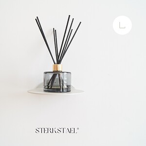 STERKSTAEL Saga wandplank Greige - stalen wandplank - kleur Grijs Beige - poedercoating - staal - wandrek - wandplankje - inclusief bevestigingsmateriaal – draagkracht van 10 kg – 1 stuk