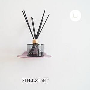 STERKSTAEL Saga wandplank Lila Mist - stalen wandplank - kleur Paars Violet - poedercoating - staal - wandrek - wandplankje - inclusief bevestigingsmateriaal – draagkracht van 10 kg – 1 stuk