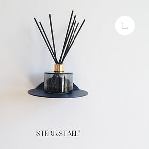 STERKSTAEL Saga wandplank Midnight Blue - stalen wandplank - kleur Donkerblauw - poedercoating - staal - wandrek - wandplankje - inclusief bevestigingsmateriaal – draagkracht van 10 kg – 1 stuk