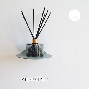 STERKSTAEL Saga wandplank Nordic Mint - stalen wandplank - kleur Aquamarijn - poedercoating - staal - wandrek - wandplankje - inclusief bevestigingsmateriaal – draagkracht van 10 kg – 1 stuk