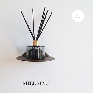 STERKSTAEL Saga wandplank Solid Chocolate - stalen wandplank - kleur Donkerbruin - poedercoating - staal - wandrek - wandplankje - inclusief bevestigingsmateriaal – draagkracht van 10 kg – 1 stuk