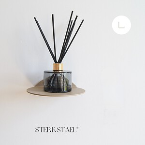 STERKSTAEL Saga wandplank Sparkling Sand - stalen wandplank - kleur Beige Zand - poedercoating - staal - wandrek - wandplankje - inclusief bevestigingsmateriaal – draagkracht van 10 kg – 1 stuk