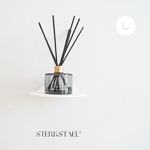 STERKSTAEL Saga wandplank Wit - stalen wandplank - kleur wit - poedercoating - staal - wandrek - wandplankje - inclusief bevestigingsmateriaal – draagkracht van 10 kg – 1 stuk