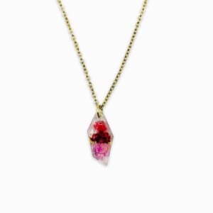 Subtiele Ketting met Facet Hanger Gevuld met Echt Gipskruid uit Den Haag (GirlMeetsDenHaag x CH Design)