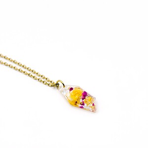 Subtiele Ketting met Facet Hanger Gevuld met Echt Gipskruid uit Den Haag (Fleur de Soleil)