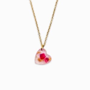 Subtiele Ketting met Hartjes Hanger Gevuld met Echt Gipskruid uit Den Haag (GirlMeetsDenHaag x CH Design)