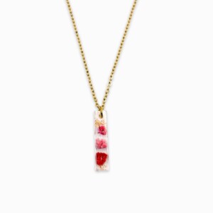 Subtiele Ketting met Lineaire Hanger Gevuld met Echt Gipskruid uit Den Haag (GirlMeetsDenHaag x CH Design)