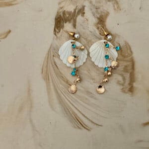 Summer shell oorbellen stainless steel