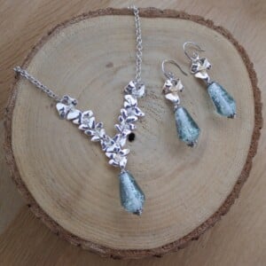 tijdloze romantiek & Koninklijke Allure, luxe sieradenset met dichroic glas lampwork kralen