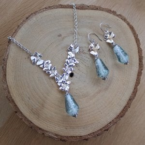 tijdloze romantiek & Koninklijke Allure, luxe sieradenset met dichroic glas lampwork kralen