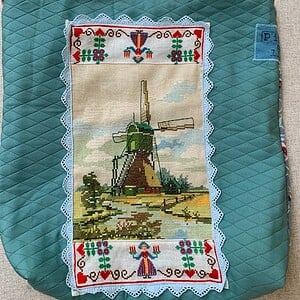 Totebag met geborduurde molen en Barbapa voering
