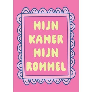 Tweezijdige poster A4 – Mijn kamer mijn regels/rommel
