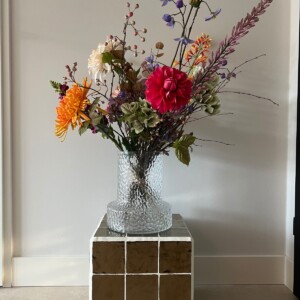 Unieke handgemaakte bijzettafel goud - 30x30cm