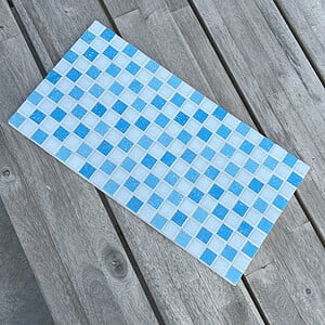 Unieke handgemaakte borrelplank - blauw/wit