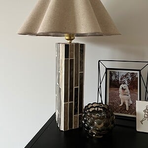 Unieke handgemaakte lampvoet - beige/bruin