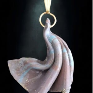 Unieke statement hanger - handgemaakte polymeerklei halsketting - artistiek juweel voor haar - "Rose Tide"