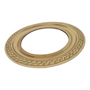 Vintage Oval Mirror Greek Key Brass Frame, Gold Gilded, Unique Antique Home Decor, Luxury Wall Mirror, Unique Gift for Her