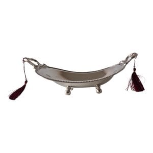 Vintage Silver Plated Bonbon Dish with Tassel Handles - Ornate Candy Dish, Victorian Style Serving Bow.