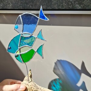 Vissies. Glas in lood/Tiffany