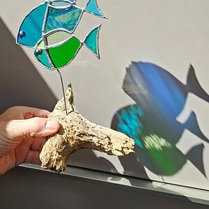 Vissies. Glas in lood/Tiffany