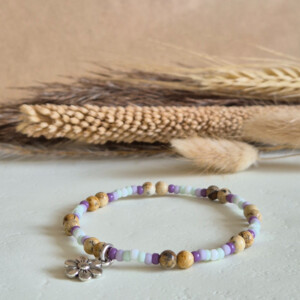 Vrolijke armband met bloem bedel | Allium