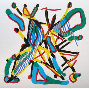 Zeefdruk / handlijncompositie
