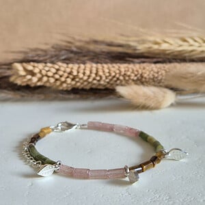 Zilveren armband met blad bedels | Clematis